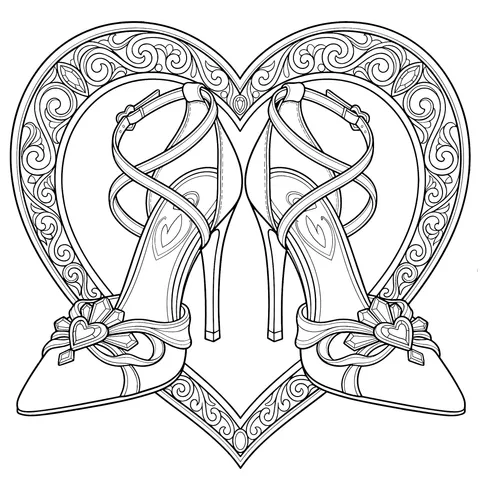 High - heeled Shoes in a Romantic Heart
