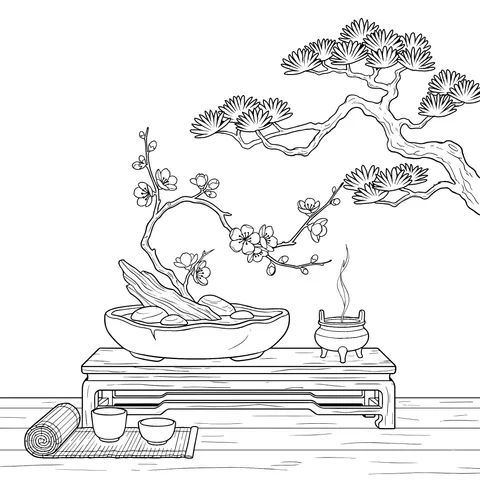 Elegant Chinese Bonsai Scene