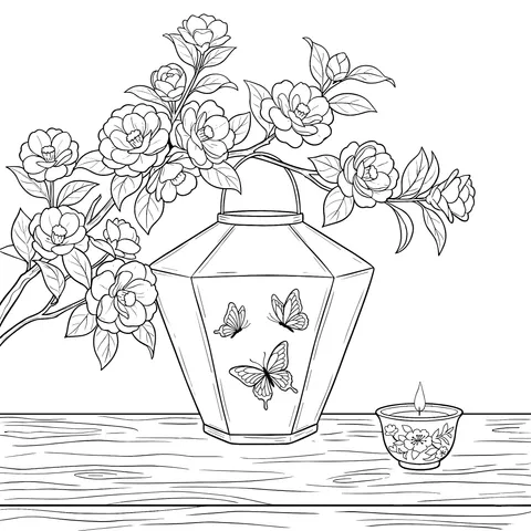 Elegant Lantern and Flowers