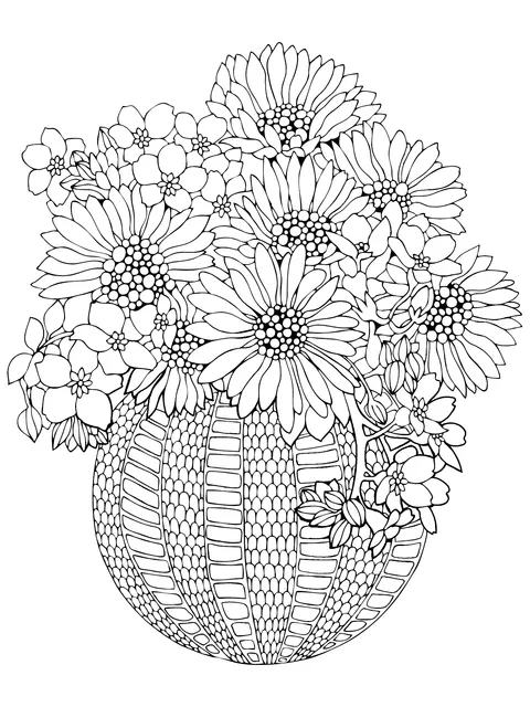 Flower Basket Illustration