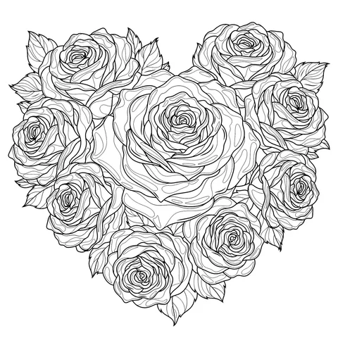 Heart - shaped Rose Pattern