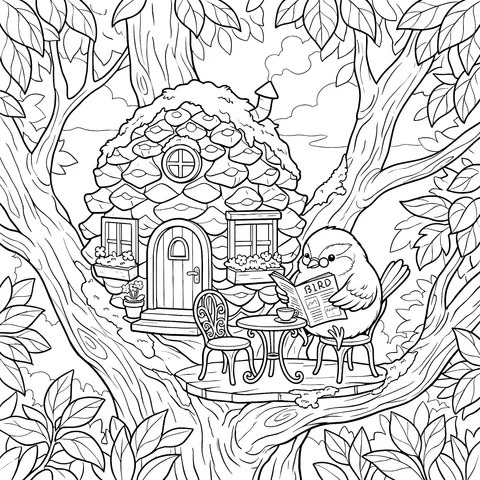 A Cozy Bird in the Tree - house