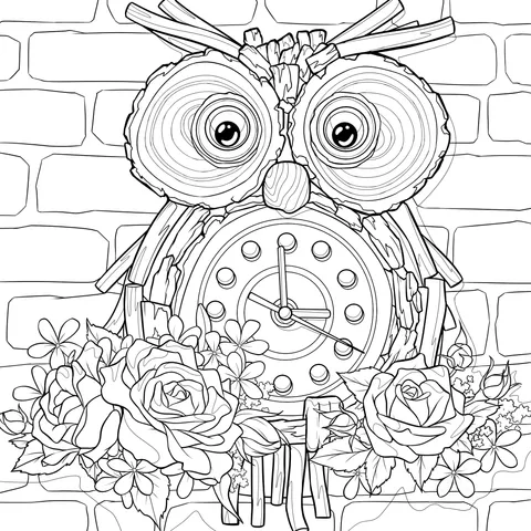 Owl and Floral Clock