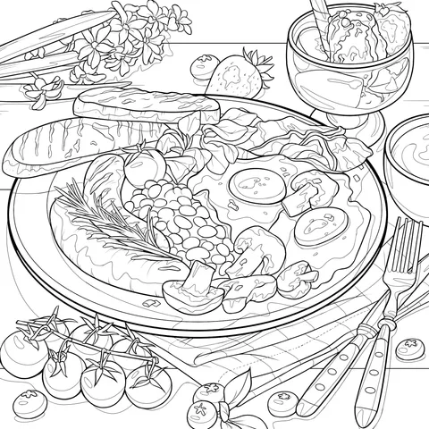 Plentiful Breakfast Illustration