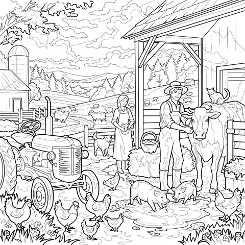 Warm Farm Scene