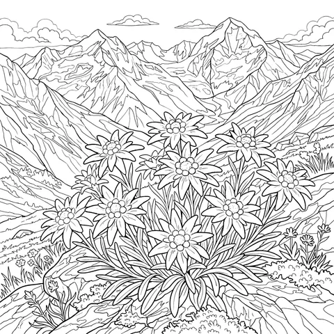 Beautiful View of Alpine Edelweiss