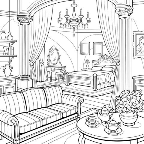 Vintage - style Bedroom Scene