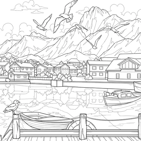 Seaside Town Scenery