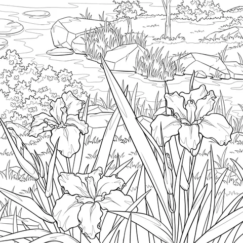 Irises by the River