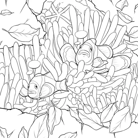 Clownfish and Anemones in the Ocean