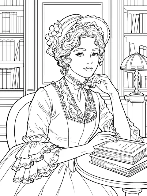 Vintage - styled Reading Woman