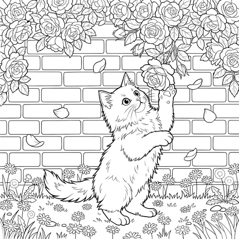小猫赏花