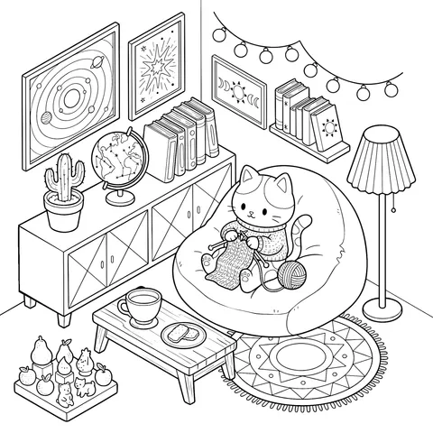 织毛线的猫