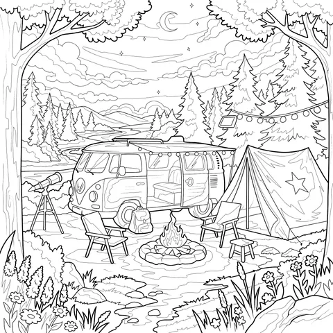 Ai1439_Night_camping_in_forest