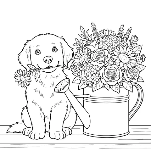 狗狗与花