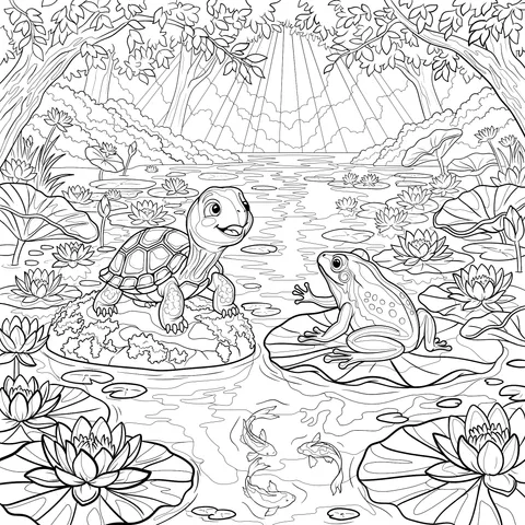 Ai1421_Turtle_and_Frog_in_the_Pond