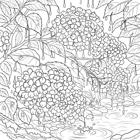 1505_Hydrangeas_in_the_Rain