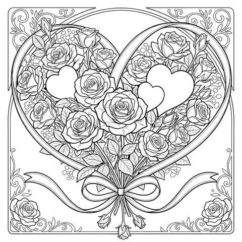 Heart - shaped Rose Illustration