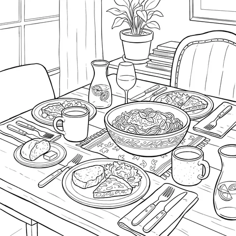 Cozy Dining - Table Scene