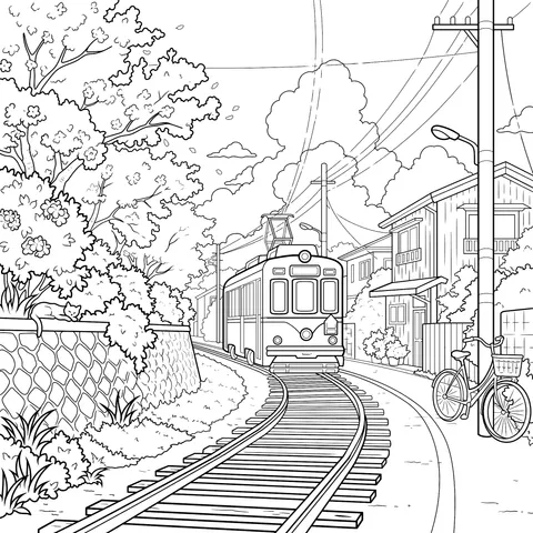 Springtime Tram Scenery