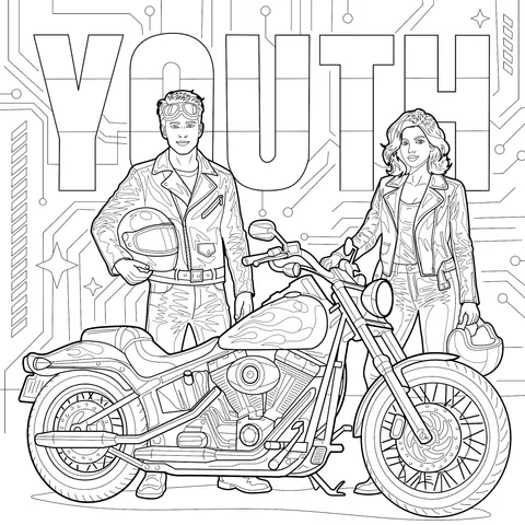 Youthful Motorcycle Style