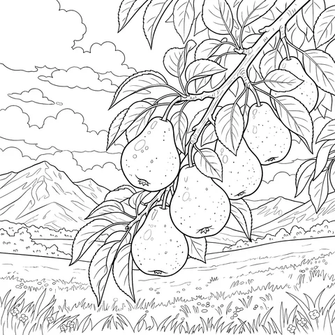 Pears on the Branch Landscape