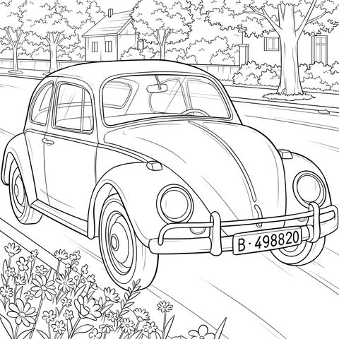 Yellow Beetle Car on the Street