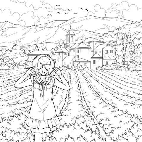 Girl in the Lavender Field
