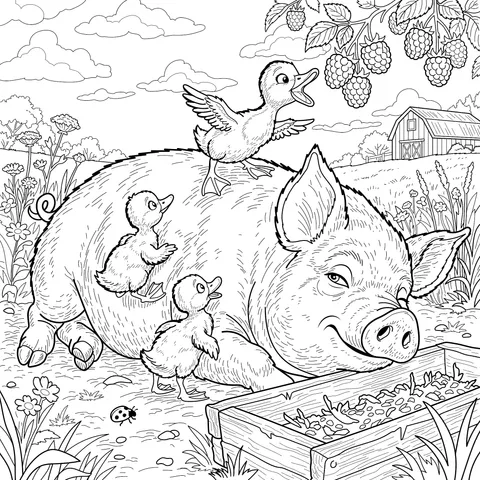 Joyful Scene on the Farm