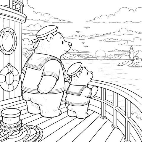 Father - Son Polar Bears' Sailing Time