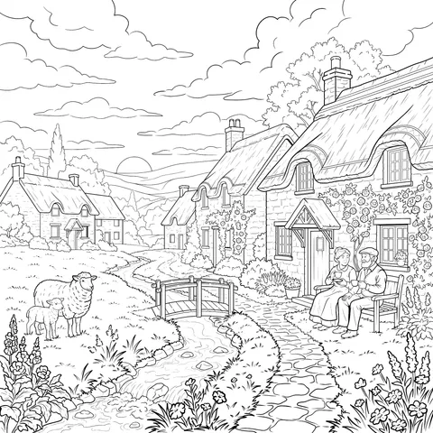 Rural Life Scene
