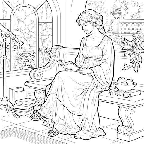 Elegant Woman's Reading Time