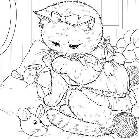 Adorable Kitten and Toys
