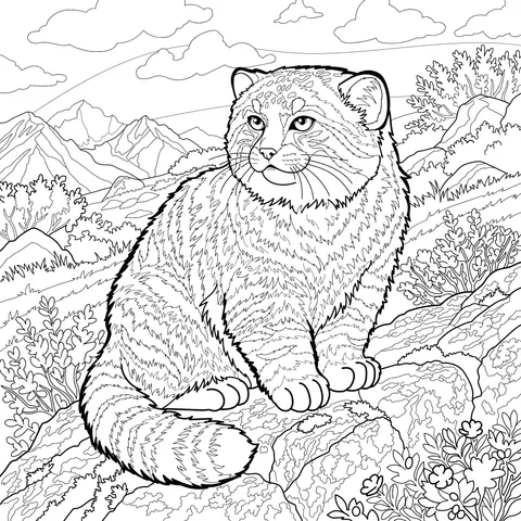 Pallas's Cat on the Rock