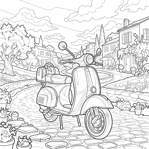 Purple Scooter on the Street