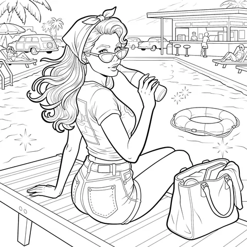 Relaxing Time by the Pool