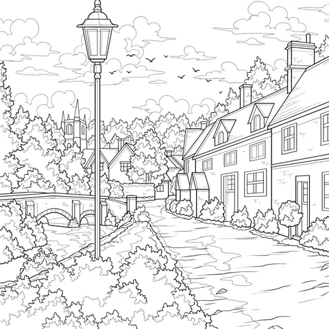 Peaceful Town Scenery