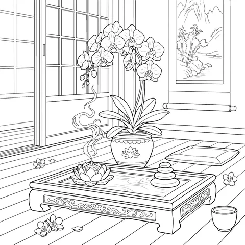 Quiet Chinese - style Zen Space
