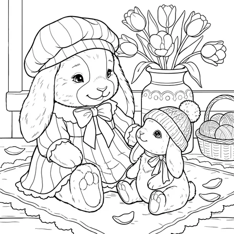 Warm Rabbit Mother and Child