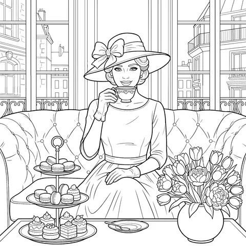 Elegant Lady's Afternoon Tea Time