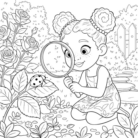 Girl Exploring in the Garden