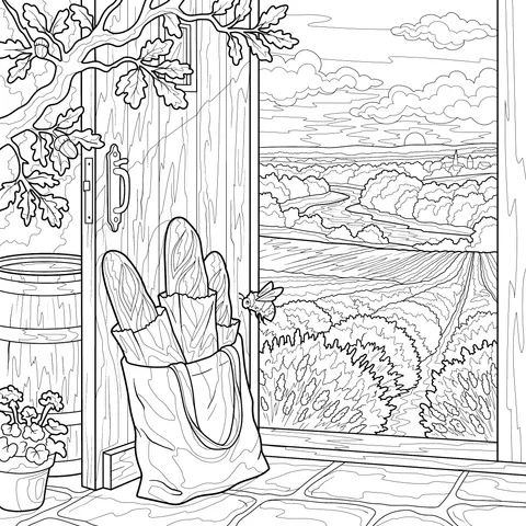 Scenic View from a Countryside Door