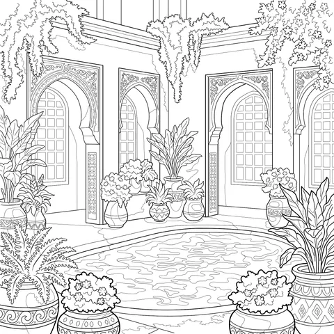 Dreamy Courtyard Scene