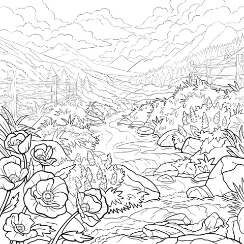 Beautiful Mountain Stream Scene