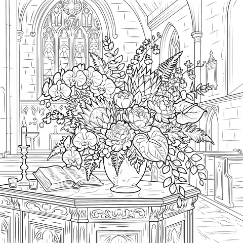 Floral Still - life in a Church