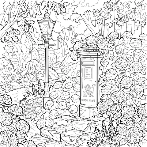 Mailbox Surrounded by Blooming Flowers