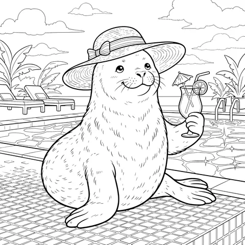Seal by the Pool