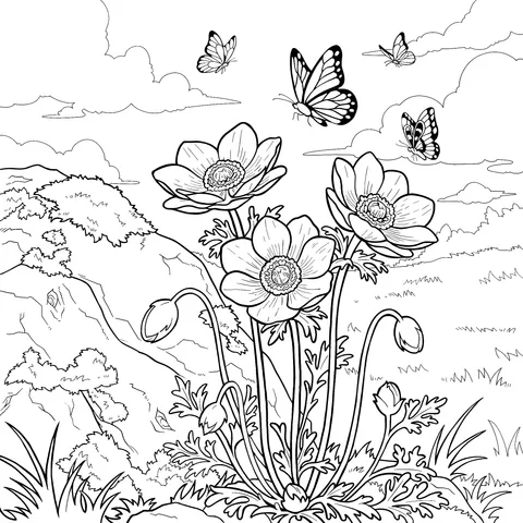 Butterflies Dancing Among Flowers