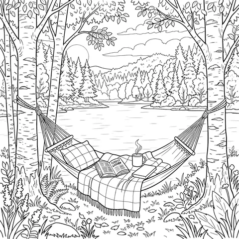 Relaxing Time in a Hammock in the Forest