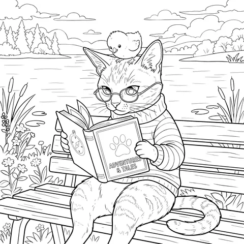 A Cat's Cozy Reading Time